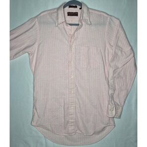 Chaps Ralph Lauren Long Sleeve Button Down Shirt Pink Striped Casual Medium 15